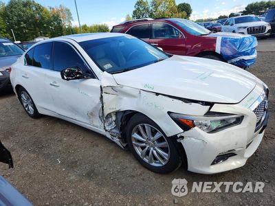 Czwarte zdjęcie samochodu z boku: 2014 INFINITI Q50 PREMIUM VIN:JN1BV7AR4EM704527 - miniatura