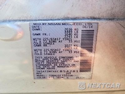 Zdjęcie 12 z 12 samochodu: 2014 NISSAN ROGUE SV VIN:5N1AT2MTXEC854281 - miniatura