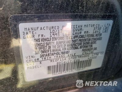 Zdjęcie 13 z 13 samochodu: 2013 NISSAN SENTRA S VIN:3N1AB7AP1DL788107 - miniatura