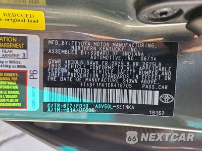 Zdjęcie 12 z 12 samochodu: 2014 TOYOTA CAMRY LE VIN:4T4BF1FK1ER418705 - miniatura