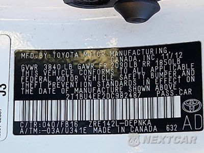 Zdjęcie 13 z 13 samochodu: 2013 TOYOTA COROLLA LE VIN:2T1BU4EE2DC982487 - miniatura