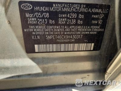 Zdjęcie 12 z 12 samochodu: 2009 HYUNDAI SONATA GLS VIN:5NPET46CX9H430317 - miniatura