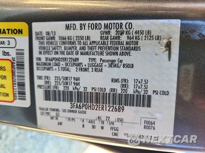 Zdjęcie 12 z 12 samochodu: 2014 FORD FUSION SE VIN:3FA6P0HD2ER122689 - miniatura