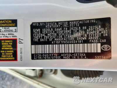 Zdjęcie 12 z 12 samochodu: 2012 TOYOTA CAMRY SE VIN:4T1BF1FK5CU554181 - miniatura