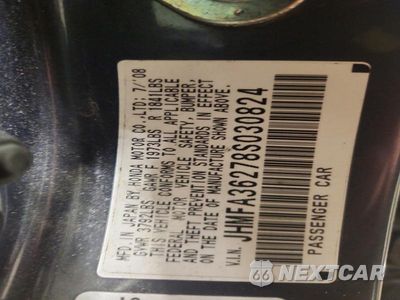 Zdjęcie 12 z 12 samochodu: 2008 HONDA CIVIC HYBRID VIN:JHMFA36278S030824 - miniatura