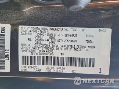 Zdjęcie 13 z 13 samochodu: 2024 TOYOTA SEQUOIA LIMITED VIN:7SVAAABA6RX022057 - miniatura