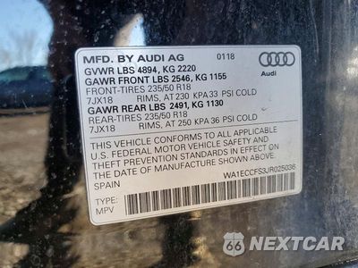 Zdjęcie 13 z 13 samochodu: 2018 AUDI Q3 PREMIUM VIN:WA1ECCFS3JR025036 - miniatura