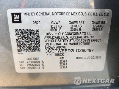 Zdjęcie 12 z 12 samochodu: 2020 CHEVROLET SILVERADO C1500 LTZ VIN:3GCPWEED2LG360487 - miniatura