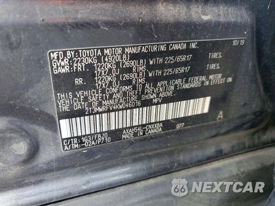 Zdjęcie 13 z 13 samochodu: 2019 TOYOTA RAV4 LE VIN:2T3MWRFV4KW046016 - miniatura