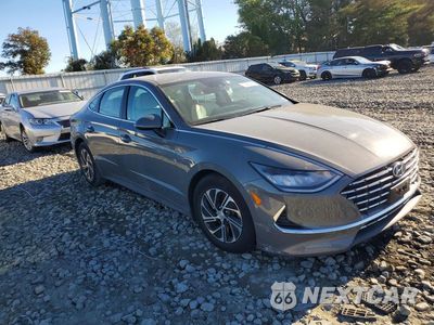 Czwarte zdjęcie samochodu z boku: 2021 HYUNDAI SONATA HYBRID BLUE VIN:KMHL24JJXMA036408 - miniatura