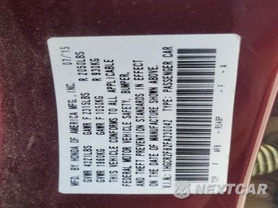 Zdjęcie 12 z 12 samochodu: 2015 HONDA ACCORD EXL VIN:1HGCR2F82FA230042 - miniatura