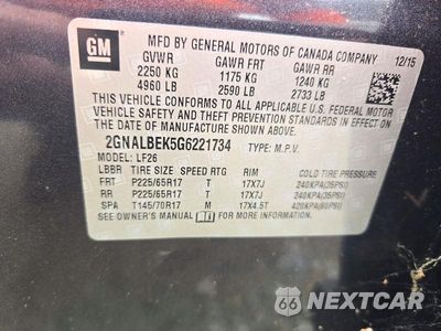 Zdjęcie 14 z 14 samochodu: 2016 CHEVROLET EQUINOX LS VIN:2GNALBEK5G6221734 - miniatura