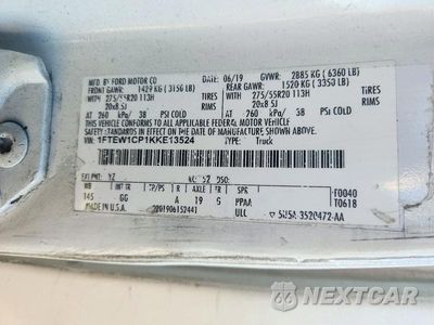 Zdjęcie 12 z 12 samochodu: 2019 FORD F150 SUPERCREW VIN:1FTEW1CP1KKE13524 - miniatura