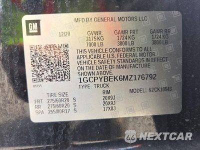 Zdjęcie 12 z 12 samochodu: 2021 CHEVROLET SILVERADO K1500 CUSTOM VIN:1GCPYBEK6MZ176792 - miniatura