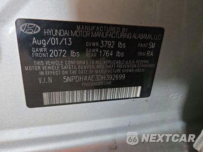Zdjęcie 12 z 12 samochodu: 2013 HYUNDAI ELANTRA GLS VIN:5NPDH4AE3DH392699 - miniatura