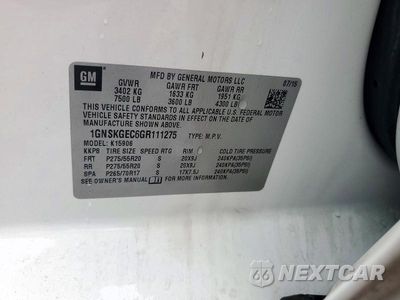 Zdjęcie 14 z 14 samochodu: 2016 CHEVROLET SUBURBAN K1500 LS VIN:1GNSKGEC6GR111275 - miniatura