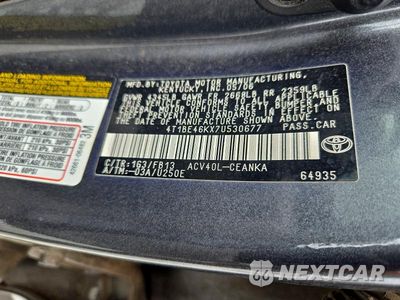 Zdjęcie 12 z 12 samochodu: 2007 TOYOTA CAMRY LE VIN:4T1BE46KX7U530677 - miniatura