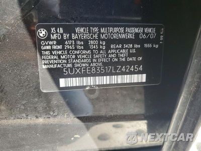 Zdjęcie 12 z 12 samochodu: 2007 BMW X5 VIN:5UXFE83517LZ42454 - miniatura