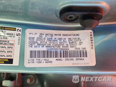 Zdjęcie 13 z 13 samochodu: 2007 TOYOTA COROLLA CE VIN:1NXBR32E07Z866904 - miniatura