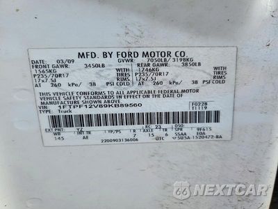 Zdjęcie 12 z 12 samochodu: 2009 FORD F150 VIN:1FTPF12V89KB89560 - miniatura