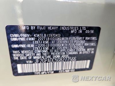 Zdjęcie 13 z 13 samochodu: 2016 SUBARU CROSSTREK PREMIUM VIN:JF2GPADC5G8277566 - miniatura