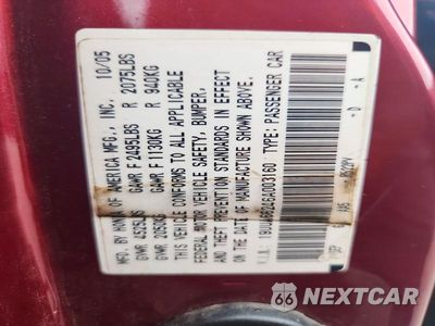 Zdjęcie 12 z 12 samochodu: 2006 ACURA 3.2TL VIN:19UUA66246A003160 - miniatura