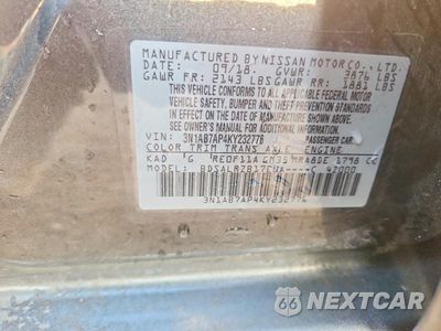 Zdjęcie 12 z 12 samochodu: 2019 NISSAN SENTRA SR VIN:3N1AB7AP4KY232776 - miniatura
