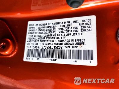 Zdjęcie 12 z 12 samochodu: 2005 HONDA ELEMENT LX VIN:5J6YH27395L015202 - miniatura