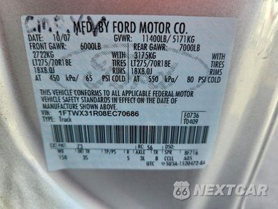 Zdjęcie 13 z 13 samochodu: 2008 FORD F350 SRW SUPER DUTY VIN:1FTWX31R08EC70686 - miniatura