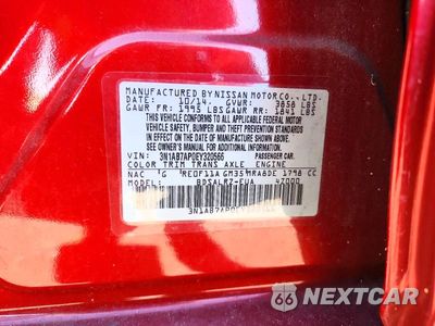 Zdjęcie 12 z 12 samochodu: 2014 NISSAN SENTRA SR VIN:3N1AB7AP0EY320566 - miniatura