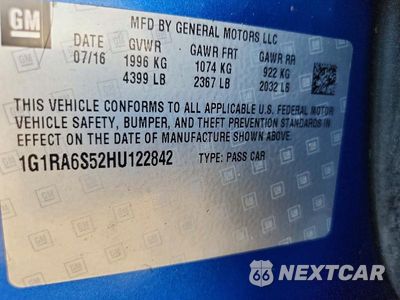Zdjęcie 12 z 12 samochodu: 2017 CHEVROLET VOLT LT VIN:1G1RA6S52HU122842 - miniatura