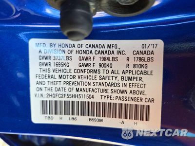 Zdjęcie 12 z 12 samochodu: 2017 HONDA CIVIC LX VIN:2HGFC2F55HH511504 - miniatura