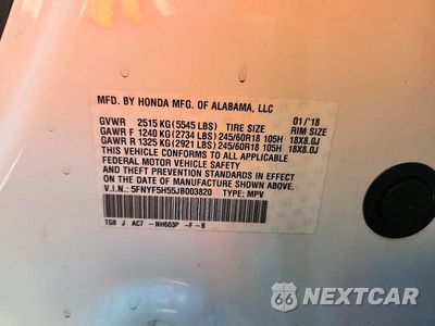 Zdjęcie 14 z 14 samochodu: 2018 HONDA PILOT EXL VIN:5FNYF5H55JB003820 - miniatura
