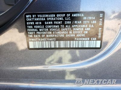 Zdjęcie 12 z 12 samochodu: 2014 VOLKSWAGEN PASSAT S VIN:1VWAT7A34EC104572 - miniatura