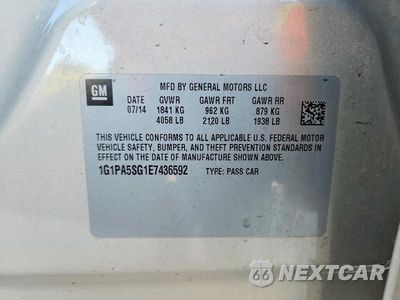 Zdjęcie 12 z 12 samochodu: 2014 CHEVROLET CRUZE LS VIN:1G1PA5SG1E7436592 - miniatura