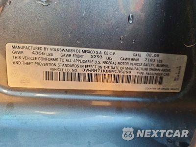 Zdjęcie 12 z 12 samochodu: 2009 VOLKSWAGEN JETTA SE VIN:3VWRM71K89M135299 - miniatura