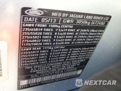 Zdjęcie 13 z 13 samochodu: 2014 LAND ROVER RANGE ROVER HSE VIN:SALGS2VF6EA126858 - miniatura