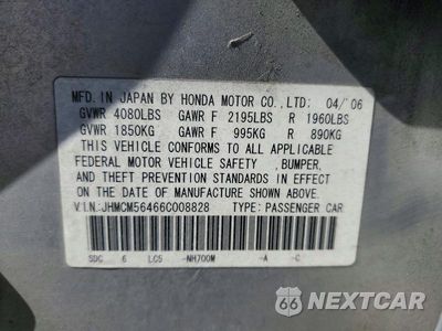 Zdjęcie 12 z 12 samochodu: 2006 HONDA ACCORD LX VIN:JHMCM56466C008828 - miniatura