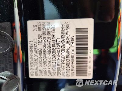 Zdjęcie 13 z 13 samochodu: 2022 HONDA PASSPORT ELITE VIN:5FNYF8H08NB004150 - miniatura
