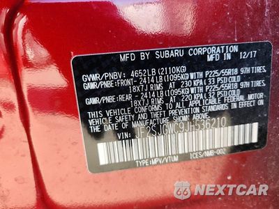 Zdjęcie 12 z 12 samochodu: 2018 SUBARU FORESTER 2.0XT TOURING VIN:JF2SJGWC9JH536210 - miniatura