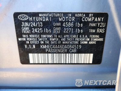 Zdjęcie 12 z 12 samochodu: 2013 HYUNDAI SONATA HYBRID BASE VIN:KMHEC4A46DA084519 - miniatura
