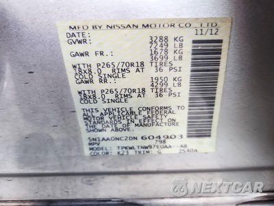 Zdjęcie 14 z 14 samochodu: 2013 NISSAN ARMADA SV VIN:5N1AA0NC2DN604903 - miniatura