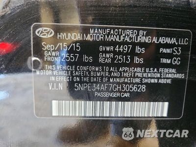 Zdjęcie 12 z 12 samochodu: 2016 HYUNDAI SONATA LIMITED VIN:5NPE34AF7GH305628 - miniatura