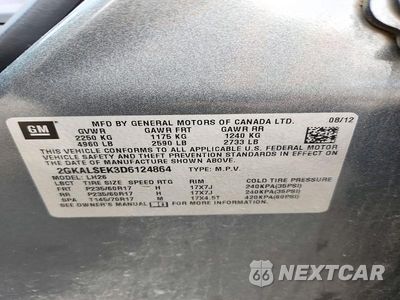 Zdjęcie 12 z 12 samochodu: 2013 GMC TERRAIN SLE VIN:2GKALSEK3D6124864 - miniatura
