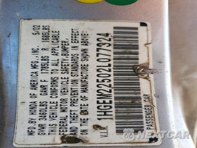 Zdjęcie 13 z 13 samochodu: 2002 HONDA CIVIC LX VIN:1HGEM22502L077324 - miniatura