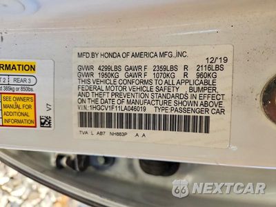 Zdjęcie 12 z 12 samochodu: 2020 HONDA ACCORD LX VIN:1HGCV1F11LA046019 - miniatura