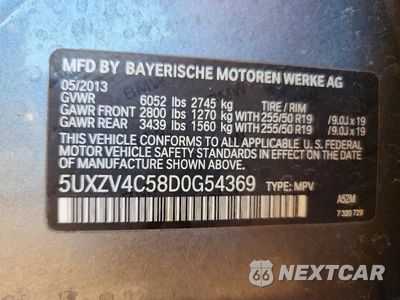 Zdjęcie 14 z 14 samochodu: 2013 BMW X5 XDRIVE35I VIN:5UXZV4C58D0G54369 - miniatura