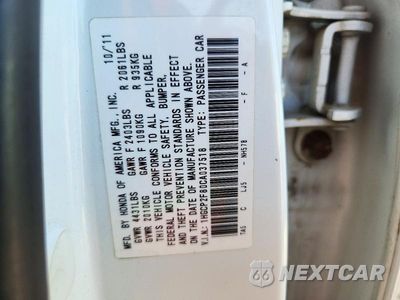Zdjęcie 12 z 12 samochodu: 2012 HONDA ACCORD EXL VIN:1HGCP2F80CA037518 - miniatura