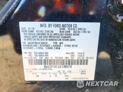 Zdjęcie 14 z 14 samochodu: 2018 FORD ECOSPORT S VIN:MAJ3P1RE5JC188470 - miniatura