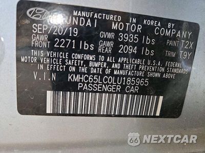 Zdjęcie 13 z 13 samochodu: 2020 HYUNDAI IONIQ BLUE VIN:KMHC65LC0LU185965 - miniatura